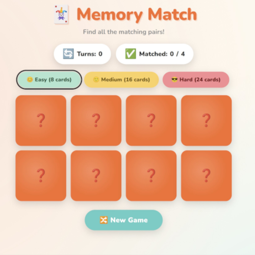 Memory Match screenshot